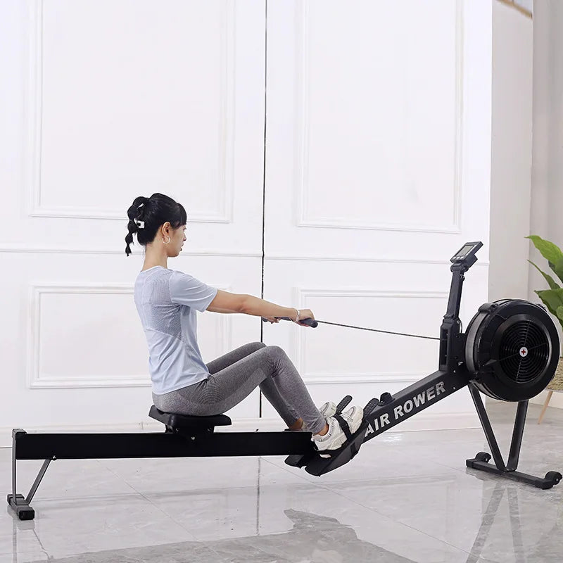 Row Machine Air Indoor Rower Foldable and Movable Home Fitness Equipment Wind Resistance Gym Sports