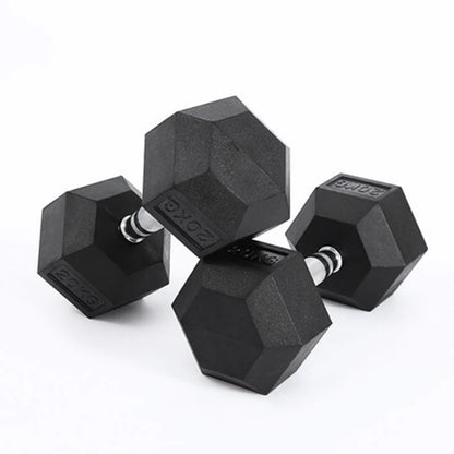 Rubber Hex Dumbbells 